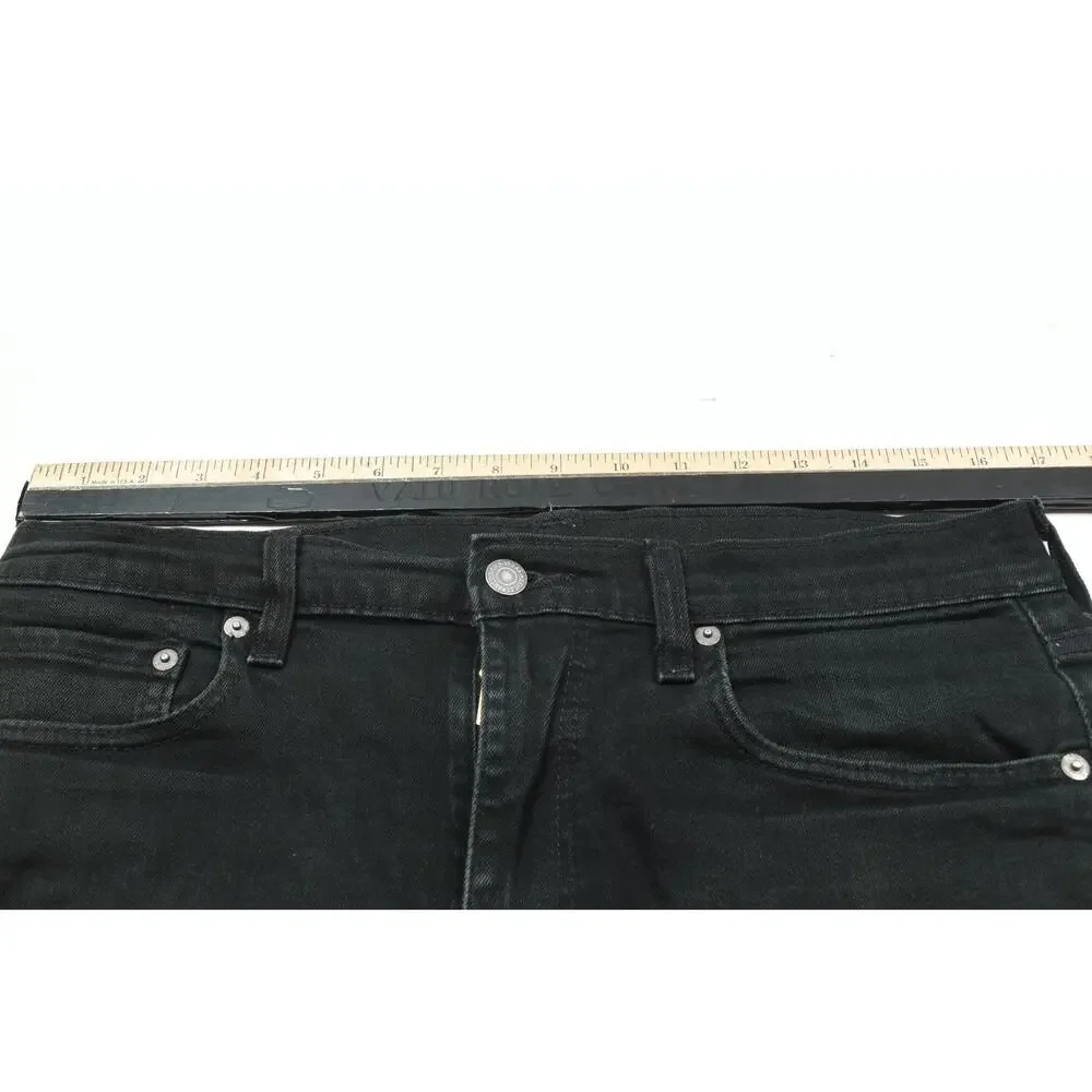 Levis Premium 510 Jeans Mens 34x34 Black Skinny Fit Tapered Leg Cotton Denim